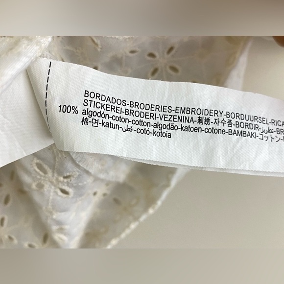 Zara Oversized Cotton Shirt with Openwork Eyelet Embroidery – Size L - Picture 11 of 14